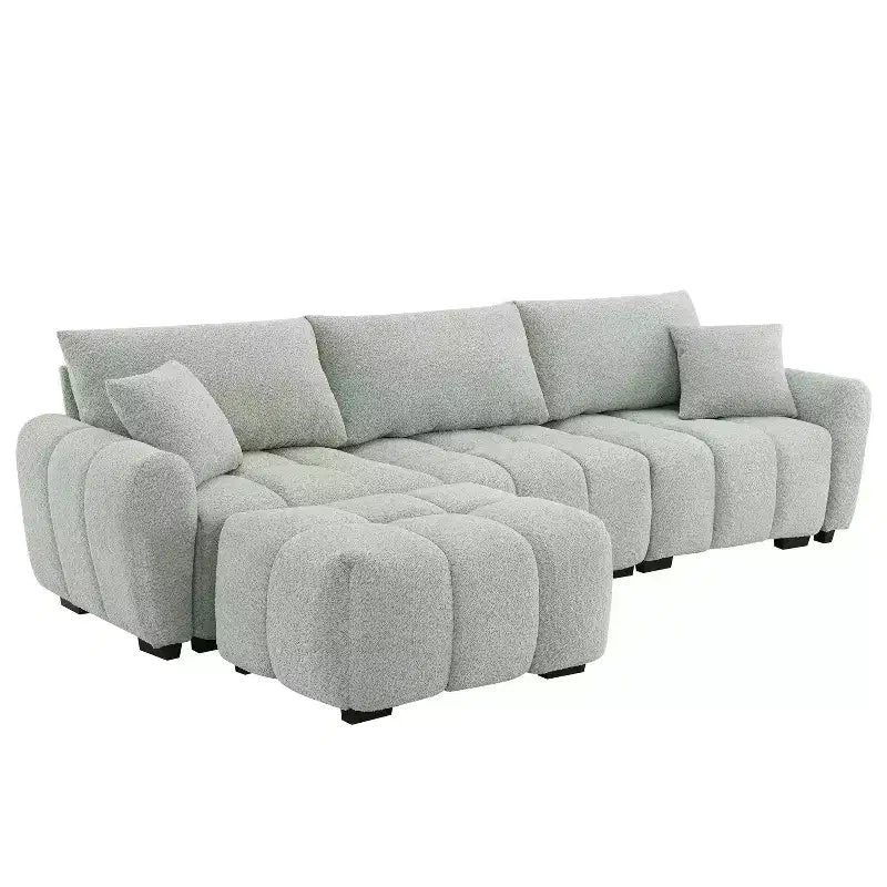 Canapé modulable Whisen 110, forme en L avec assise extra-large, design à lignes tendues