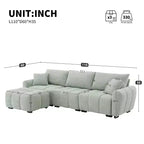 Canapé modulable Whisen 110, forme en L avec assise extra-large, design à lignes tendues