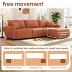 Canapé modulable Whisen 110, forme en L avec assise extra-large, design à lignes tendues
