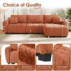 Canapé modulable Whisen 110, forme en L avec assise extra-large, design à lignes tendues