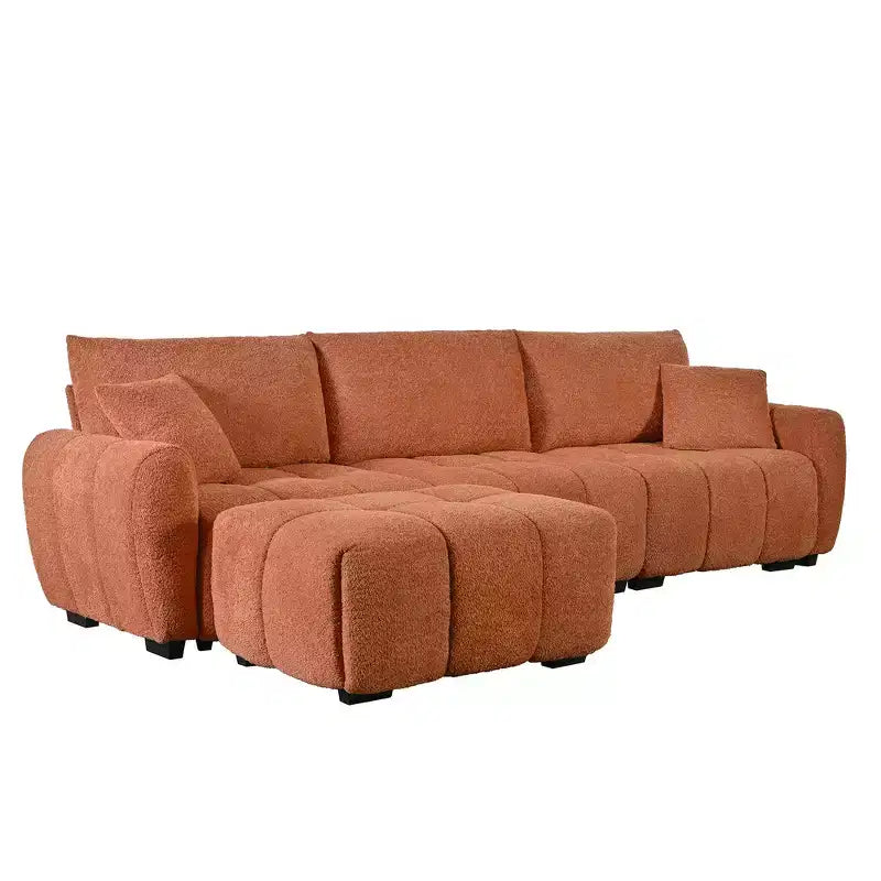 Canapé modulable Whisen 110, forme en L avec assise extra-large, design à lignes tendues
