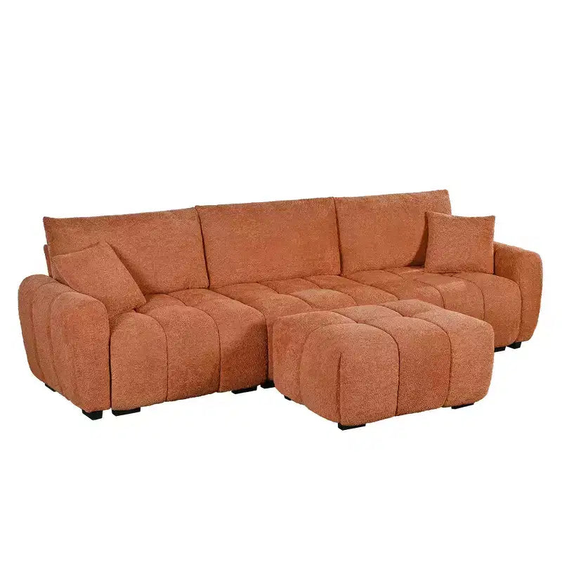 Canapé modulable Whisen 110, forme en L avec assise extra-large, design à lignes tendues