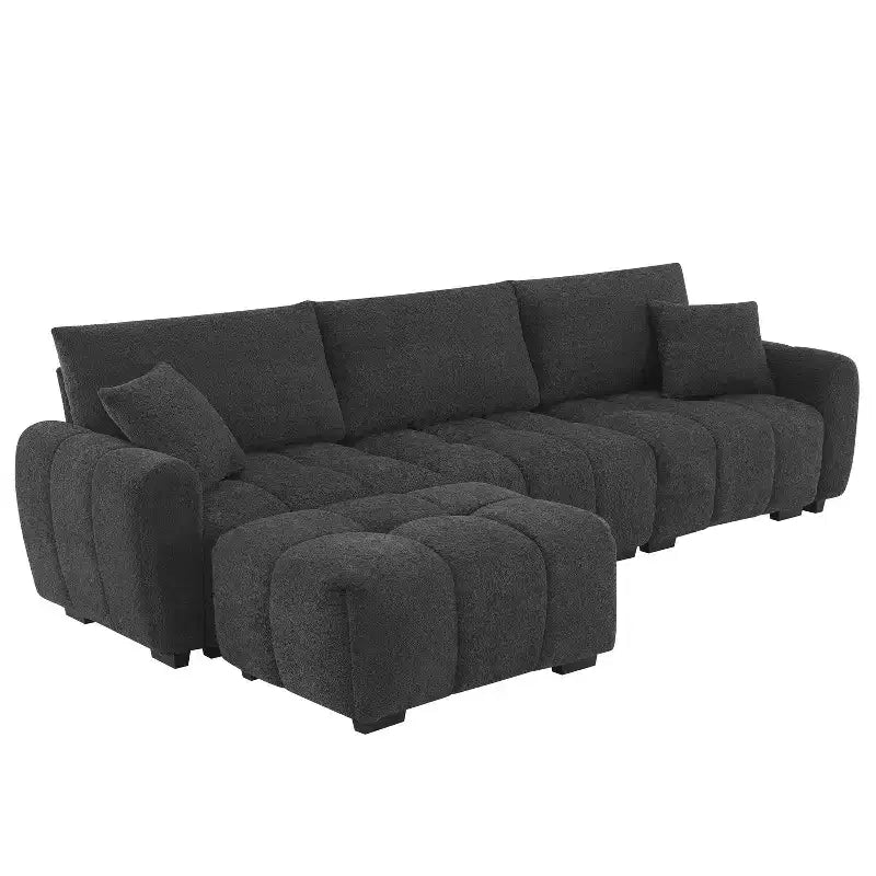 Canapé modulable Whisen 110, forme en L avec assise extra-large, design à lignes tendues