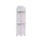 VECELO Étagère d'angle à 3/4 niveaux, Petite étagère de rangement pour espace étroit, Porte-papier toilette pour salle de bain, Blanc