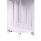 VECELO Étagère d'angle à 3/4 niveaux, Petite étagère de rangement pour espace étroit, Porte-papier toilette pour salle de bain, Blanc
