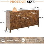 Buffet bas de salle à manger AMERLIFE en loupe laquée brillante