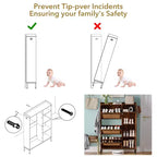 Meuble à Chaussures 3 Niveaux Acekool avec Tiroirs Basculants en Rotin Naturel, Étagères Réglables et Rangement Ouvert, Organisateur d'Entrée Disponible en Plusieurs Finitions