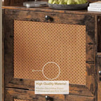 Meuble à Chaussures 3 Niveaux Acekool avec Tiroirs Basculants en Rotin Naturel, Étagères Réglables et Rangement Ouvert, Organisateur d'Entrée Disponible en Plusieurs Finitions