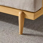Christopher Knight Home Canapé trois places moderne Quince 72 en velours, bois d'hévéa et rotin avec coussin