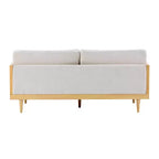 Christopher Knight Home Canapé trois places moderne Quince 72 en velours, bois d'hévéa et rotin avec coussin