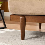 Christopher Knight Home Canapé trois places moderne Quince 72 en velours, bois d'hévéa et rotin avec coussin