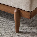 Christopher Knight Home Canapé trois places moderne Quince 72 en velours, bois d'hévéa et rotin avec coussin