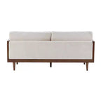 Christopher Knight Home Canapé trois places moderne Quince 72 en velours, bois d'hévéa et rotin avec coussin