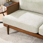 Christopher Knight Home Canapé trois places moderne Quince 72 en velours, bois d'hévéa et rotin avec coussin