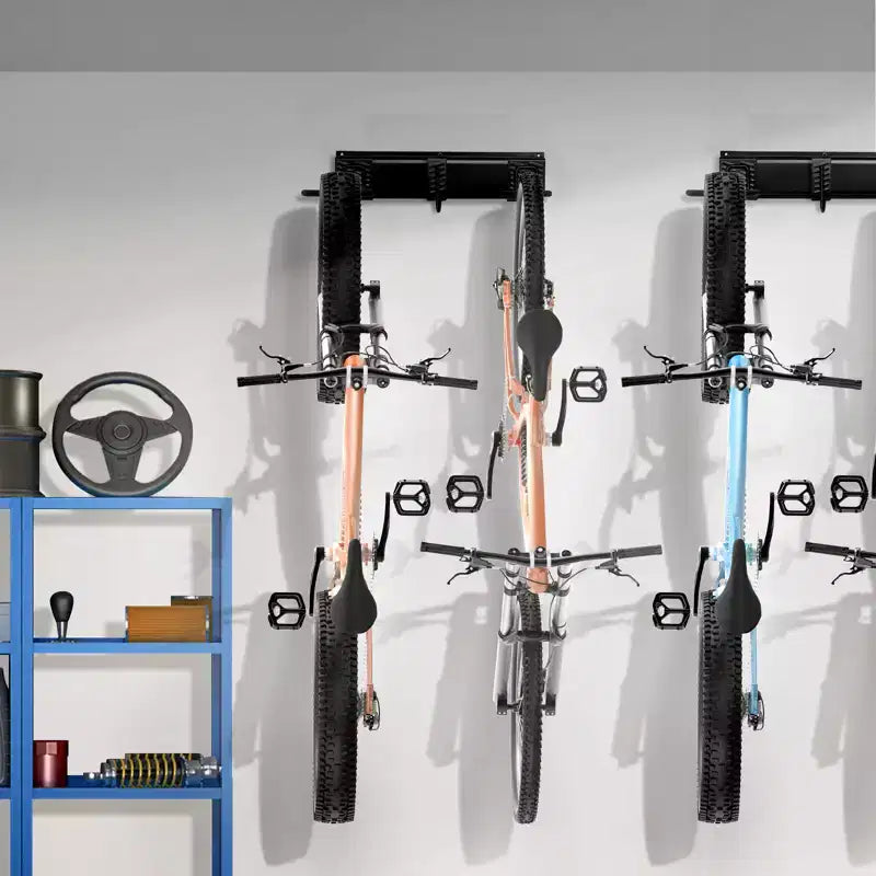 Support de rangement pour vélos VEVOR, 2 supports, support mural de rangement pour vélos, organisateur pour maison et garage, personnalisable pour différentes tailles de vélos