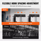 Support de rangement pour vélos VEVOR, 2 supports, support mural de rangement pour vélos, organisateur pour maison et garage, personnalisable pour différentes tailles de vélos