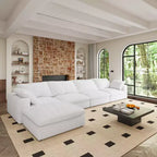 Canapé modulaire Cloud 160, confort rempli de duvet, en forme de L, 4 places et 1 pouf.