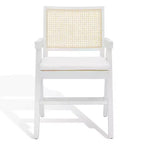 Colette Rattan Arm Chair - SFV4136 - White/Natural - Safavieh Couture