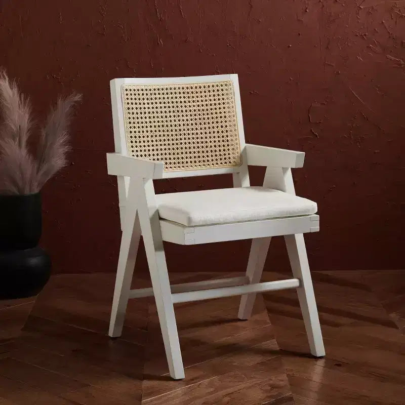 Fauteuil en rotin Colette - SFV4136 - Blanc/Naturel - Safavieh Couture
