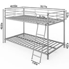 Karl Home Lit superposé double en métal blanc pour enfants, adolescents et adultes, lit superposé robuste en métal avec échelle