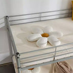 Karl Home Lit superposé double en métal blanc pour enfants, adolescents et adultes, lit superposé robuste en métal avec échelle