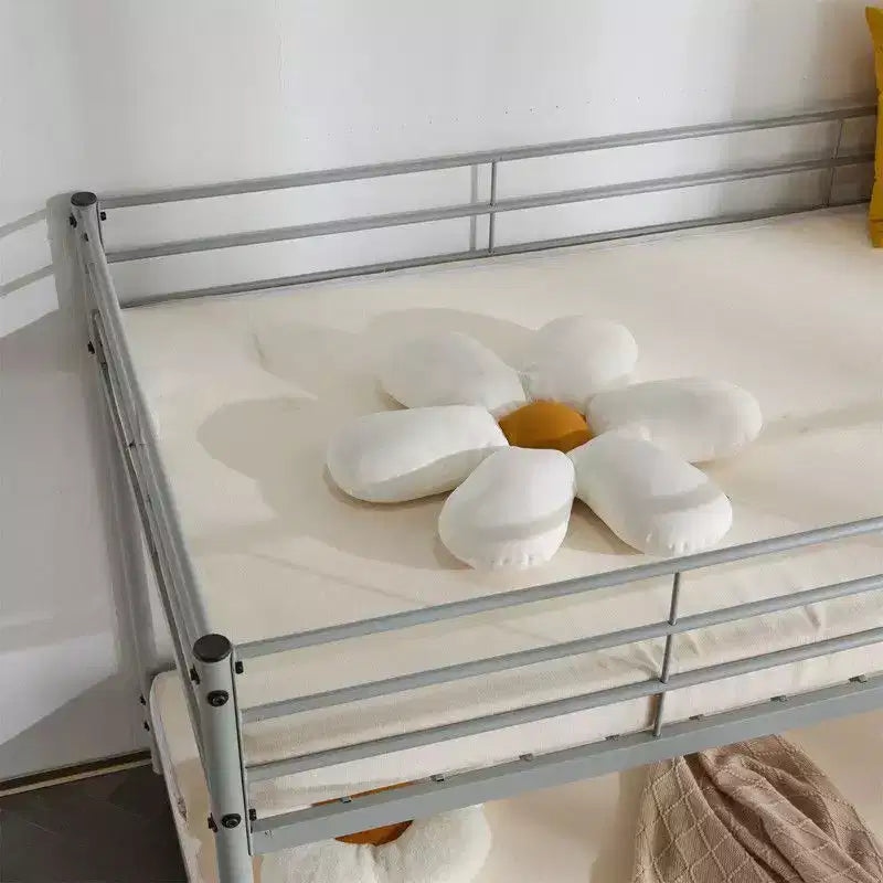 Karl Home Lit superposé double en métal blanc pour enfants, adolescents et adultes, lit superposé robuste en métal avec échelle