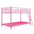 Karl Home Lit superposé double en métal blanc pour enfants, adolescents et adultes, lit superposé robuste en métal avec échelle