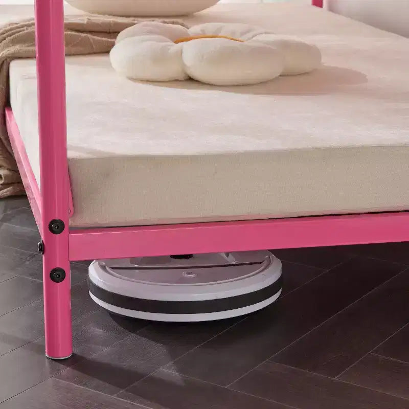 Karl Home Lit superposé double en métal blanc pour enfants, adolescents et adultes, lit superposé robuste en métal avec échelle