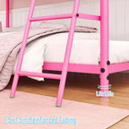 Karl Home Lit superposé double en métal blanc pour enfants, adolescents et adultes, lit superposé robuste en métal avec échelle