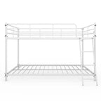 Karl Home Lit superposé double en métal blanc pour enfants, adolescents et adultes, lit superposé robuste en métal avec échelle