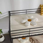 Karl Home Lit superposé double en métal blanc pour enfants, adolescents et adultes, lit superposé robuste en métal avec échelle