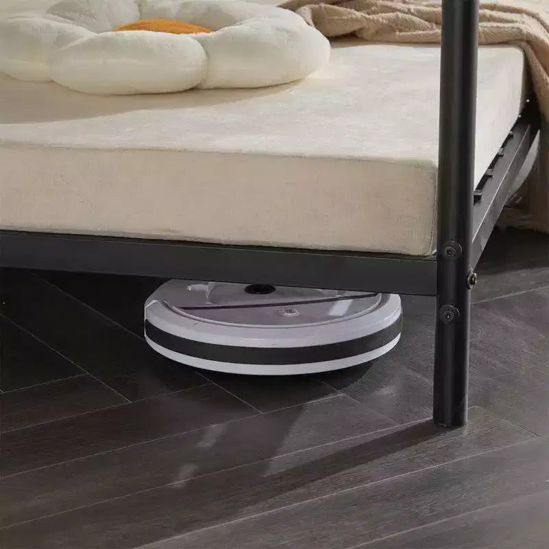 Karl Home Lit superposé double en métal blanc pour enfants, adolescents et adultes, lit superposé robuste en métal avec échelle