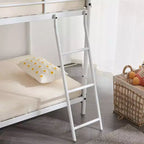 Karl Home Lit superposé double en métal blanc pour enfants, adolescents et adultes, lit superposé robuste en métal avec échelle