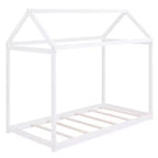 Cadre de lit en bois Okak double en forme de maison, lit au sol moderne pour chambre d'enfant/tout-petits