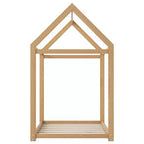Cadre de lit en bois Okak double en forme de maison, lit au sol moderne pour chambre d'enfant/tout-petits