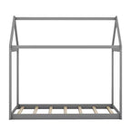 Cadre de lit en bois Okak double en forme de maison, lit au sol moderne pour chambre d'enfant/tout-petits
