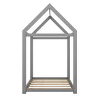 Cadre de lit en bois Okak double en forme de maison, lit au sol moderne pour chambre d'enfant/tout-petits