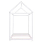 Cadre de lit en bois Okak double en forme de maison, lit au sol moderne pour chambre d'enfant/tout-petits
