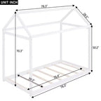 Cadre de lit en bois Okak double en forme de maison, lit au sol moderne pour chambre d'enfant/tout-petits