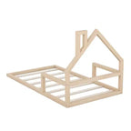 Lit de sol moderne Okak, lit de style cabane avec tête de lit, pour chambre d'enfant/tout-petit, tailles jumeau/double