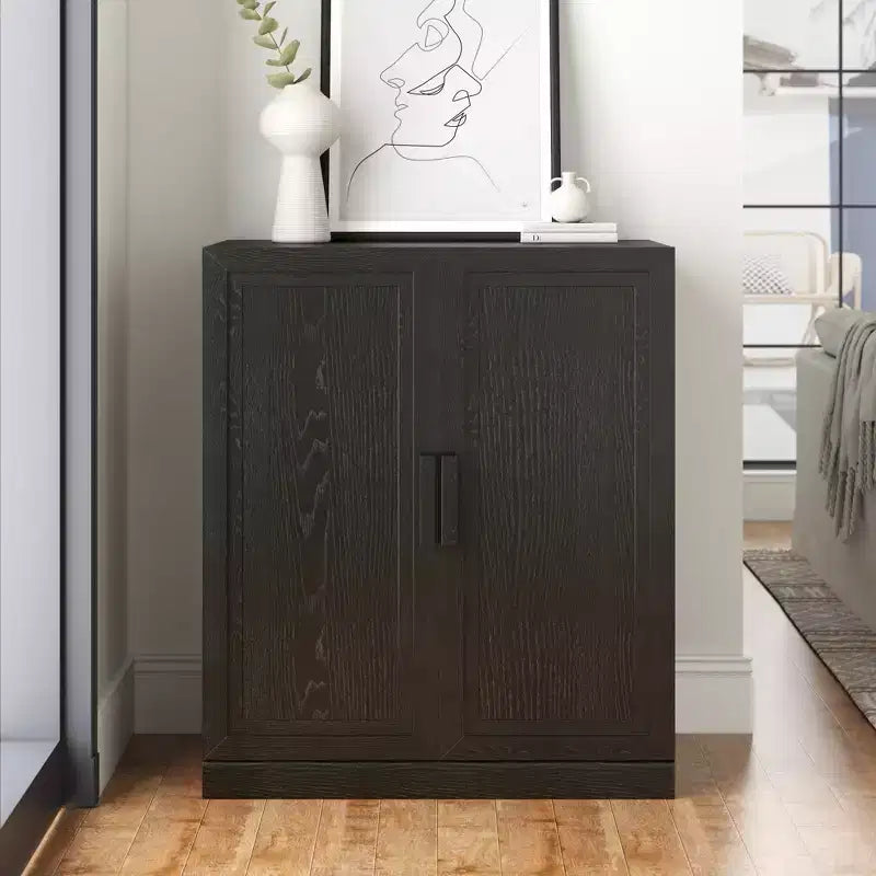 Meuble de rangement en bois noir 36x31 avec étagères réglables Meuble d'appoint moderne pour salon, entrée