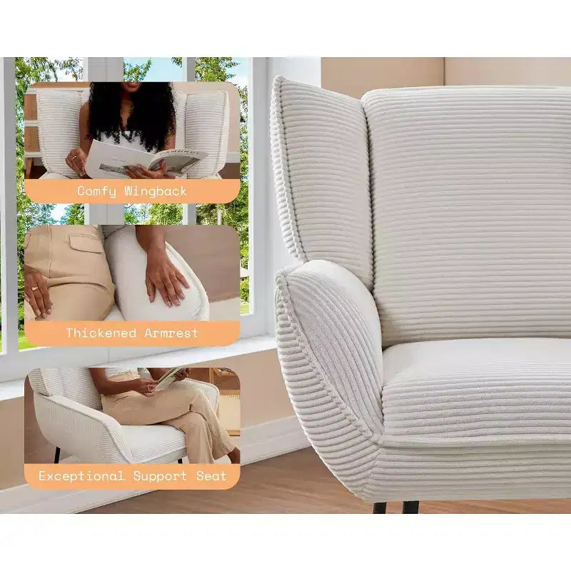 Fauteuil d'appoint AMERLIFE avec dossier haut à oreilles