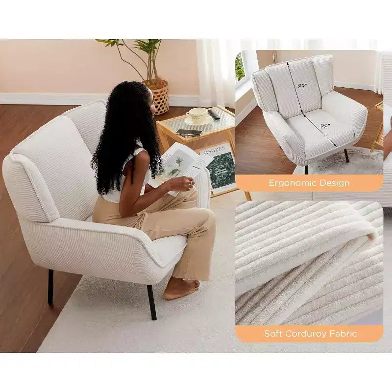 Fauteuil d'appoint AMERLIFE avec dossier haut à oreilles