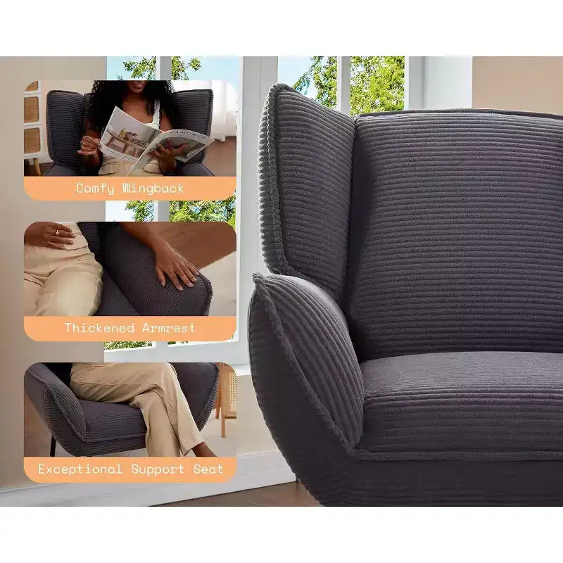 Fauteuil d'appoint AMERLIFE avec dossier haut à oreilles