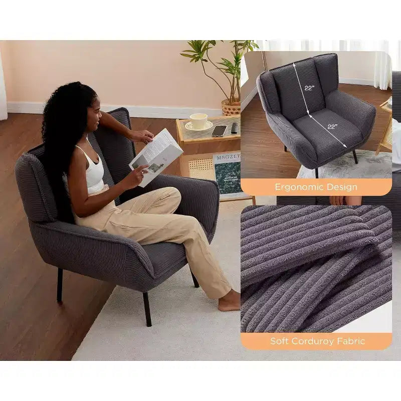 Fauteuil d'appoint AMERLIFE avec dossier haut à oreilles