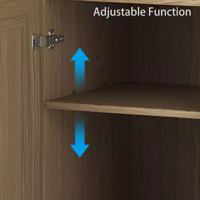 Meuble d'appoint en bois 31x31x16 de couleur naturelle, organiseur de rangement avec étagères réglables pour cuisine, chambre, entrée, salon, salle à manger