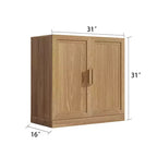 Meuble d'appoint en bois 31x31x16 de couleur naturelle, organiseur de rangement avec étagères réglables pour cuisine, chambre, entrée, salon, salle à manger