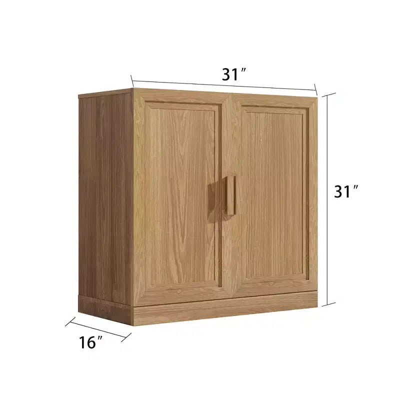 Meuble d'appoint en bois 31x31x16 de couleur naturelle, organiseur de rangement avec étagères réglables pour cuisine, chambre, entrée, salon, salle à manger
