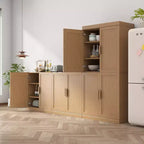 Meuble d'appoint en bois 31x31x16 de couleur naturelle, organiseur de rangement avec étagères réglables pour cuisine, chambre, entrée, salon, salle à manger