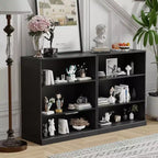 Buffet d'appoint en bois noir 36*31*16, meuble de rangement avec étagères réglables pour cuisine, chambre, salon, salle à manger